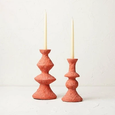 Tall Clay Taper Candle Holder Red - Opalhouse™ Designed With Jungalow™ - Image 3