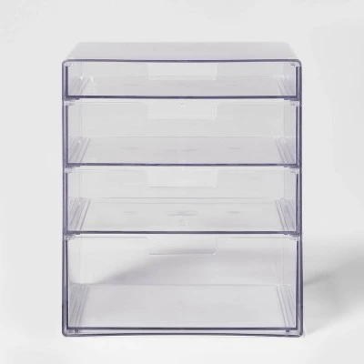 4 Drawer Stackable Countertop Organizer Clear - Brightroom™ - Image 2