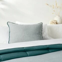 Textured Chambray Cotton Pillow Sham - Casalunaâ„¢