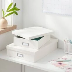 Canvas Desk Storage Box Set Of 2 - Brightroom™