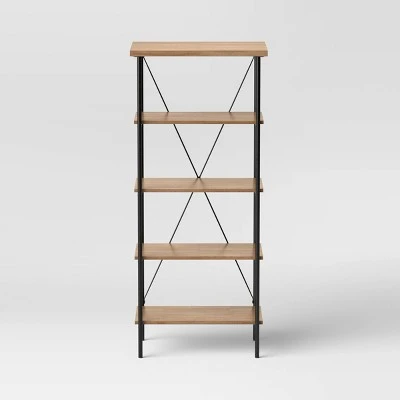 Mixed Material Media Tower Bookcase Natural - Room Essentials™ - Image 3