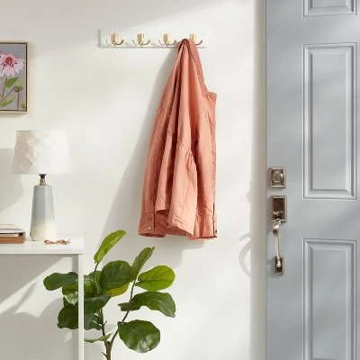 Modern Octopus 4 Rail Gold Hooks White - Brightroomâ„¢