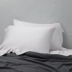 400 Thread Count Washed Lyocell Solid Pillowcase Set - Casalunaâ„¢