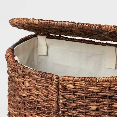 Woven Abaca Lidded Halfmoon Hamper Brown - Brightroomâ„¢ - Image 2