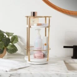 10" X 5.7" Round Metal Countertop Turntable Brass - Brightroomâ„¢