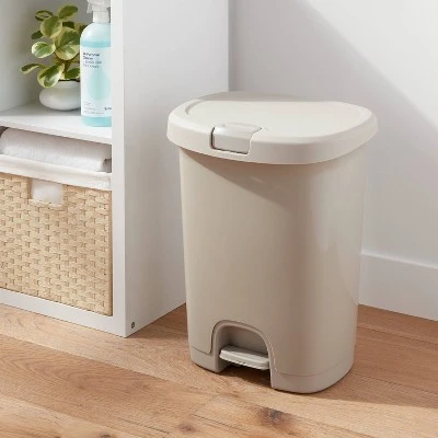 7gal Step Trash Can With Locking Lid Gray - Brightroomâ„¢