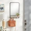 Metal Entryway Organizer With Mirror Large Natural - Brightroom™