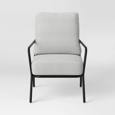 2pc Metal Mesh Outdoor Patio Chairs With Double Cushions, Club Chairs Black - Room Essentials™ - Image 3