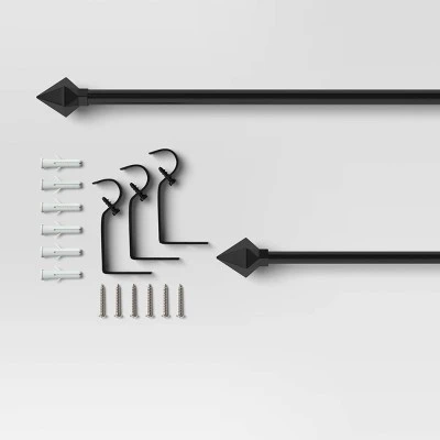 28"-48" Café Faceted Pyramid Rod Black - Room Essentials™ - Image 2