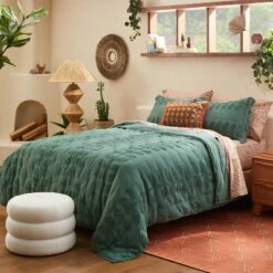 Vintage Chenille Sunset & Vine Quilt Sham Light Teal - Opalhouseâ„¢ Designed With Jungalowâ„¢