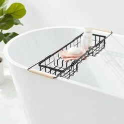 Metal Bathtub Caddy With Wood Handles - Brightroom™