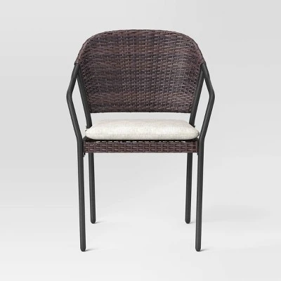 3pc Wicker Bistro Set With Cushions - Dark Brown - Room Essentials™ - Image 3