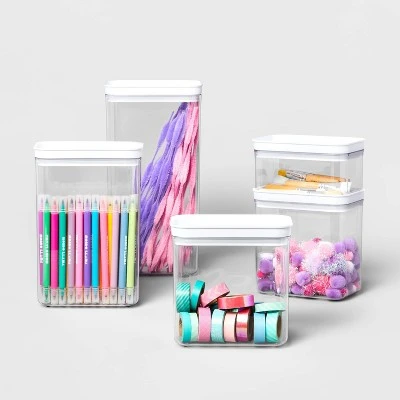 5pc Airtight Canister Set White - Brightroom™ - Image 3