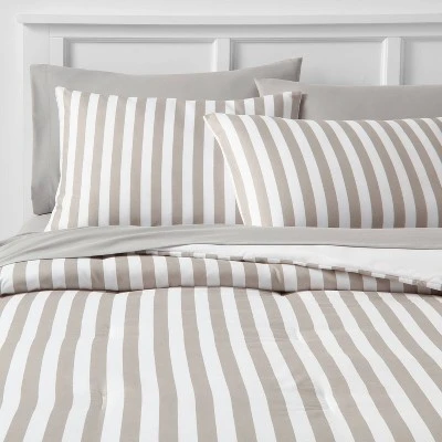 Stripe Microfiber Reversible Comforter & Sheet Set Gray - Room Essentials⢠- Image 8