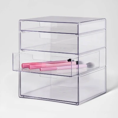 4 Drawer Stackable Countertop Organizer Clear - Brightroom™ - Image 3