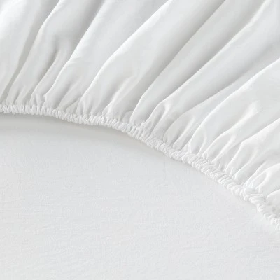 King Garment Washed Microfiber Solid Sheet Set White - Room Essentials⢠- Image 3