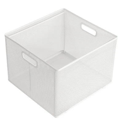 10" X 14" X 13.25" Mesh Crate File Box White - Brightroom™