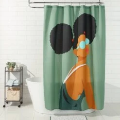 Puffs Shower Curtain Green - Room Essentialsâ˘