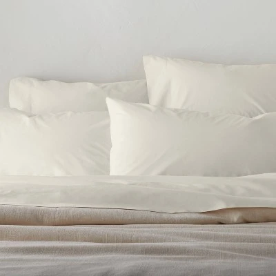 Washed Supima Percale Solid Pillowcase Set - Casalunaâ„¢