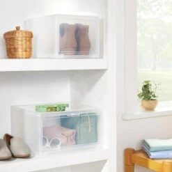 Small Stackable Bins Front Opening Clear Plastic - Brightroomâ„¢