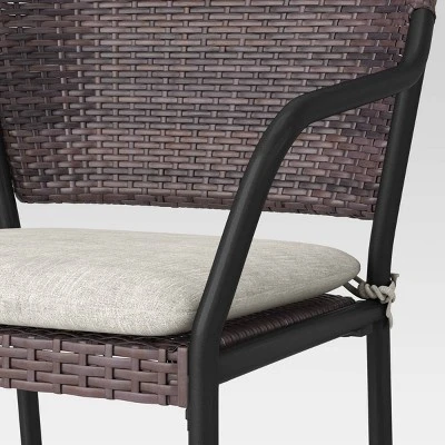 3pc Wicker Bistro Set With Cushions - Dark Brown - Room Essentials™ - Image 5