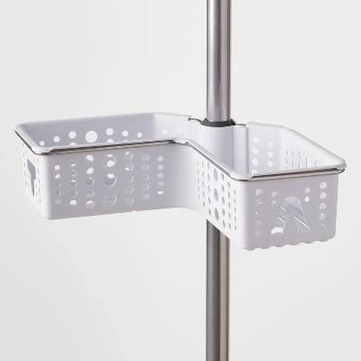 Steel Corner L Shaped Tension Pole Caddy Chrome - Room Essentials™ - Image 2