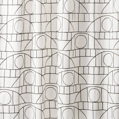 1pc Light Filtering Embroidery Bridges Window Curtain Panel White - Opalhouse™ Designed With Jungalow™ - Image 3