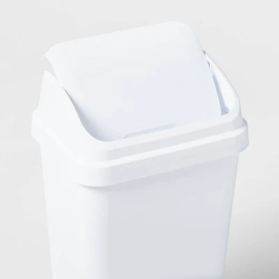 13gal Swing Top Waste Basket White - Brightroomâ„¢ - Image 2