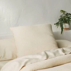 Euro 26''x26'' Textured Chambray Cotton Decorative Throw Pillow - Casalunaâ„¢