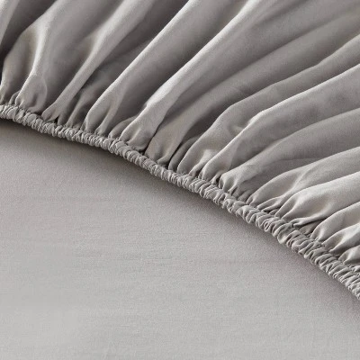 Queen Garment Washed Microfiber Solid Sheet Set Gray - Room Essentials™ - Image 3