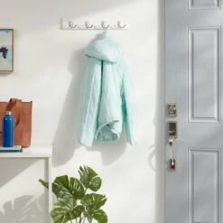 Modern Octopus 4 Hooks Rail Nickel/White - Brightroom™