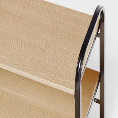 Wood Wall Shelf Black Metal - Brightroomâ„¢ - Image 2