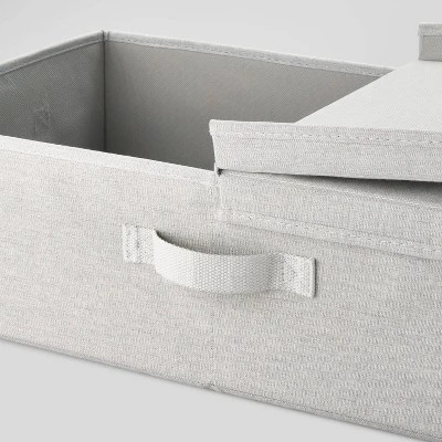 Underbed Fabric Bin With Lid Light Gray - Brightroomâ„¢ - Image 2