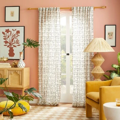 1pc Light Filtering Embroidery Bridges Window Curtain Panel White - Opalhouse™ Designed With Jungalow™ - Image 4