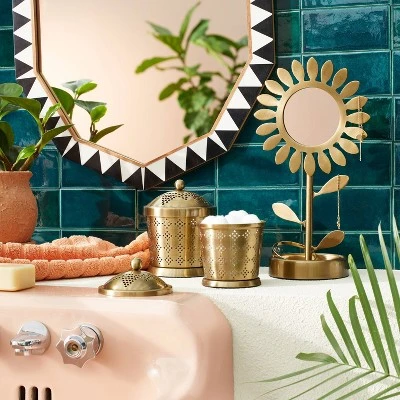 18" X 24" Wood Resin Decorative Wall Mirror Brown - Opalhouse™ Designed With Jungalow™