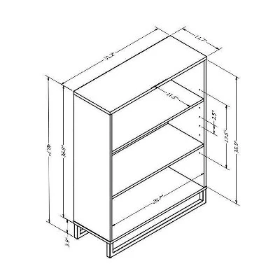 Mixed Material 3 Shelf Bookcase - Room Essentials™ - Image 3