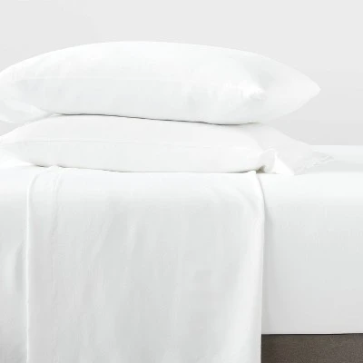 King Garment Washed Microfiber Solid Sheet Set White - Room Essentialsâ˘