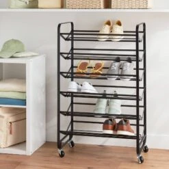 6 Tier Metal Rolling Shoe Rack - Brightroomâ„¢