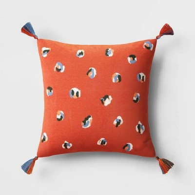Abstract Dots Embroidered Cotton Square Throw Pillow - Room Essentials™ - Image 4