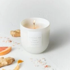 Clarity Core Frosted Glass Candle White - Casalunaâ„¢