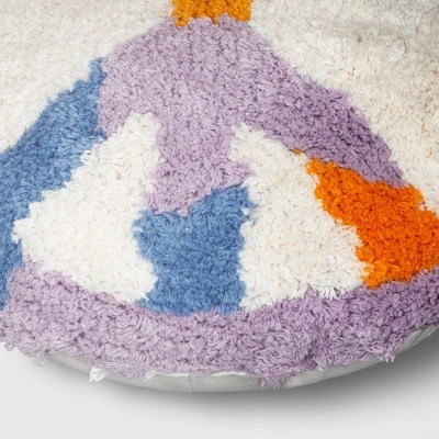 Peace Sign Printed Plush Round Throw Pillow - Room Essentials™ - Image 3