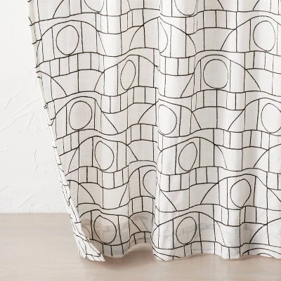 1pc Light Filtering Embroidery Bridges Window Curtain Panel White - Opalhouse™ Designed With Jungalow™ - Image 2