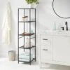 Tall Bath Storage Tower Black Metal - Brightroom™