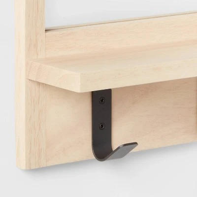 Wood Entryway Organizer With Mirror Light Wood - Brightroom™ - Image 2