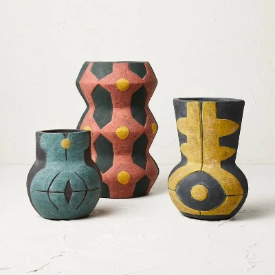 Medium Geo Pattern Vase Yellow - Opalhouse™ Designed With Jungalow™ - Image 3